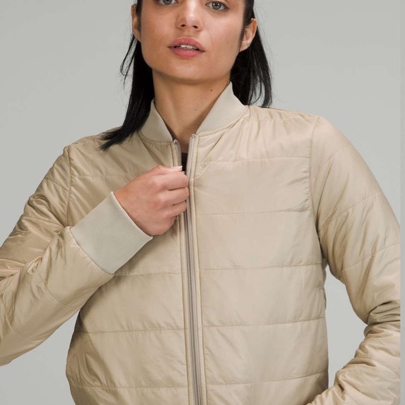 Lululemon cotton non-stop bomber jacket in raw linen - Picture 5 of 10